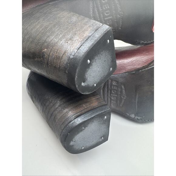 Bed Stu Insight Distressed Leather Cobbler Stacked Heel Boots Women's Size 7 - Picture 4 of 9